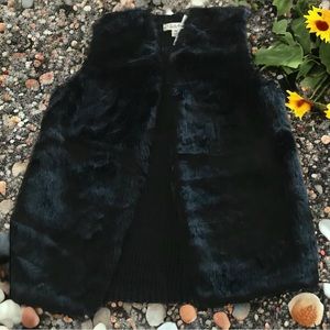 Studio John Paul Richard Luxe Faux Fur Black Vest NWOT